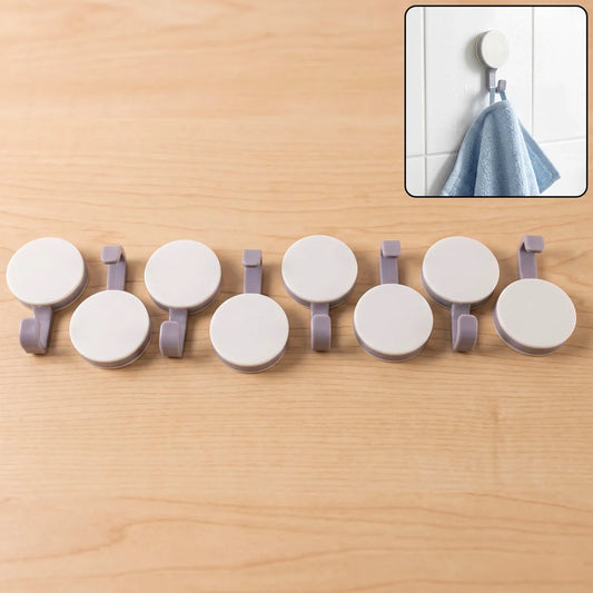 Multipurpose Self Adhesive Color Contrast Wall Hooks for Organized Home (8 Pc)